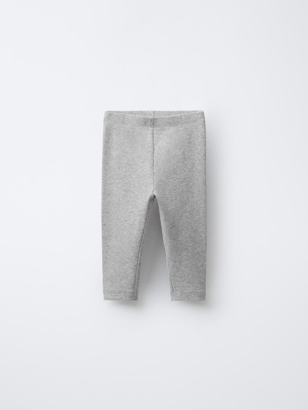 Zara Light Grey Kids Stretch Ribbed Leggings, 3-6mo